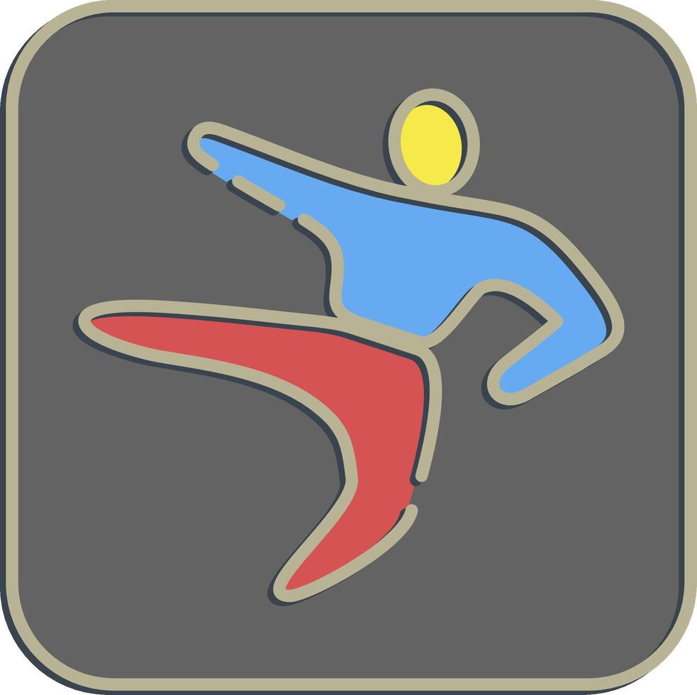 Icon taekwondo. Olympics Sports elements. Icon in embossed style. vector