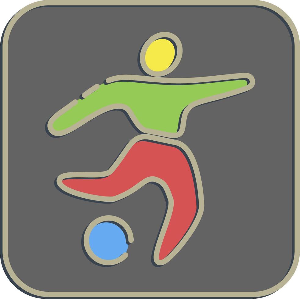 Icon football. Olympics Sports elements. Icon in embossed style. vector