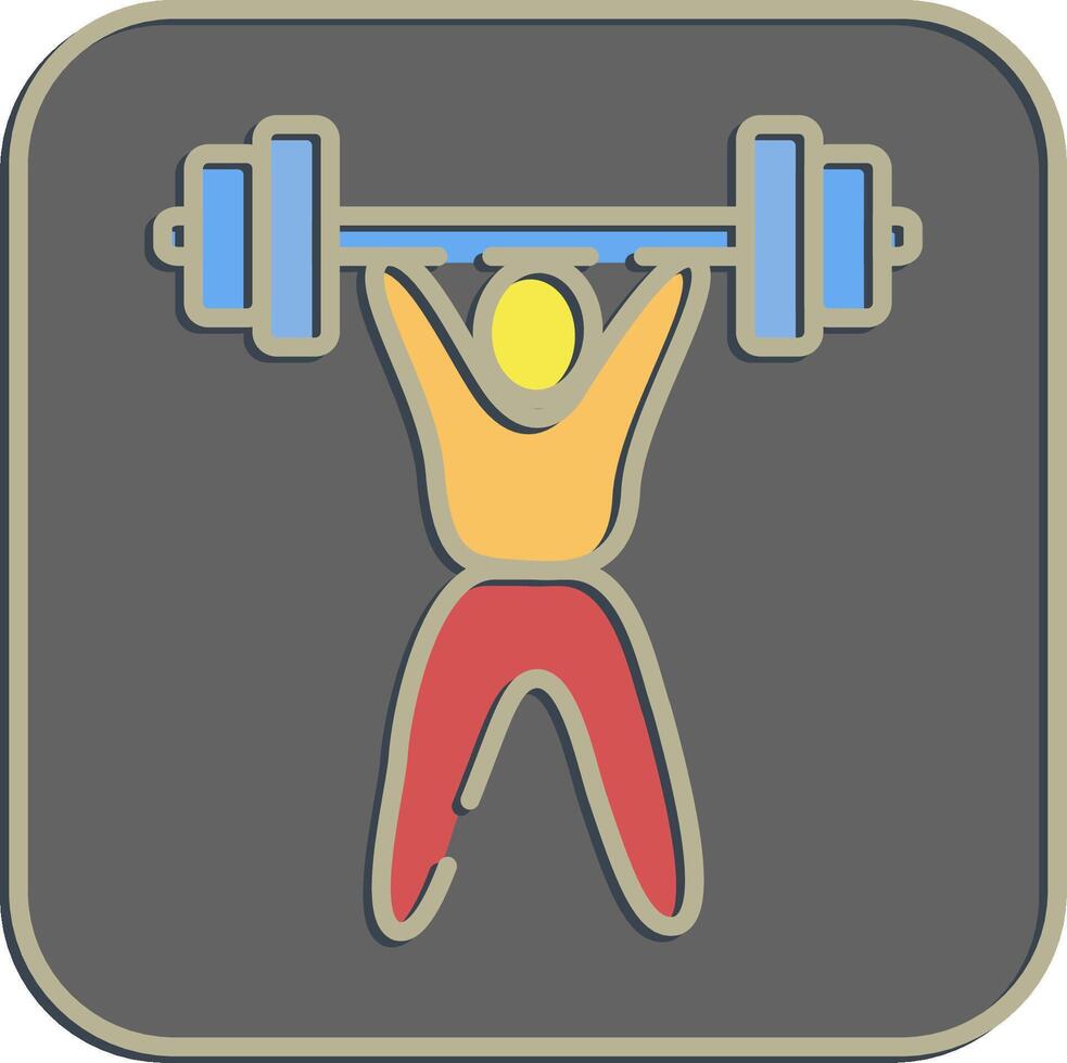 Icon weight lifting. Olympics Sports elements. Icon in embossed style. vector