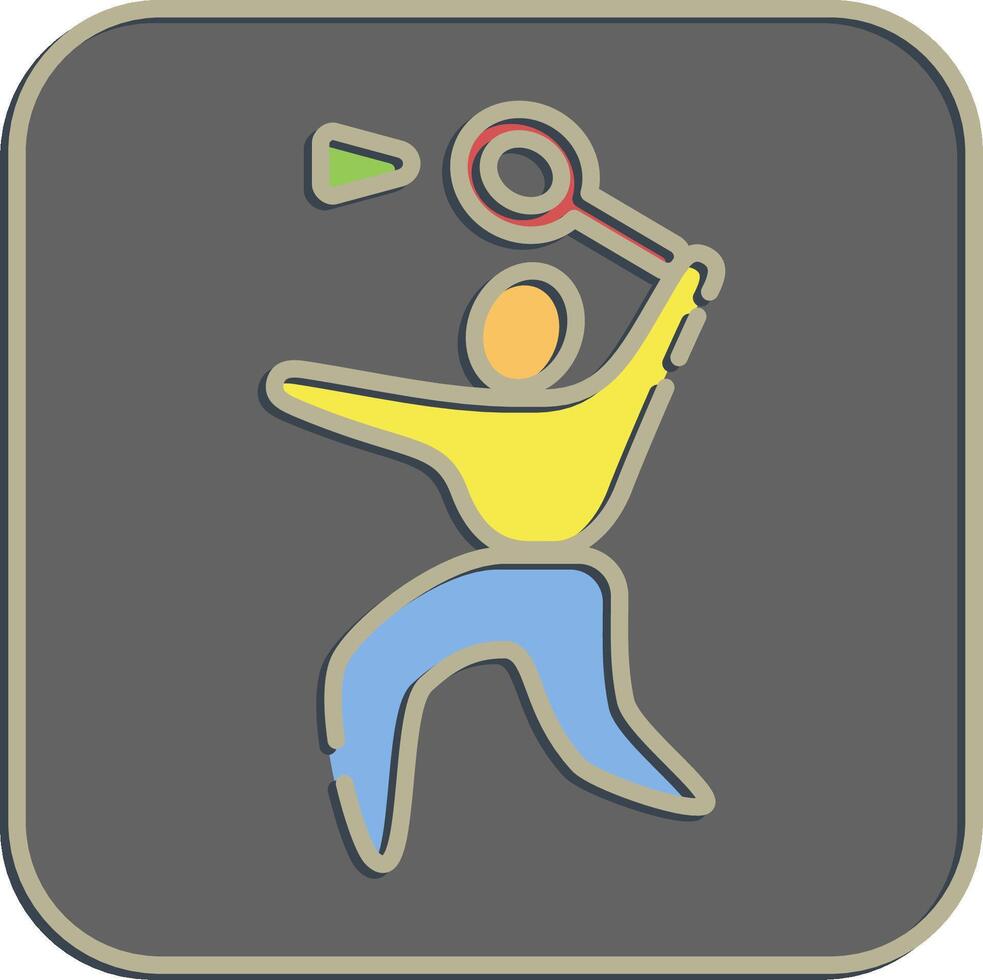 Icon badminton. Olympics Sports elements. Icon in embossed style. vector
