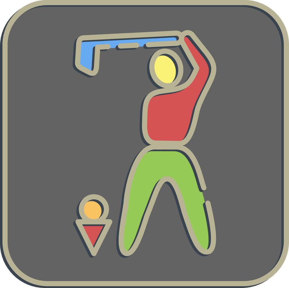 Icon golf. Olympics Sports elements. Icon in embossed style. vector