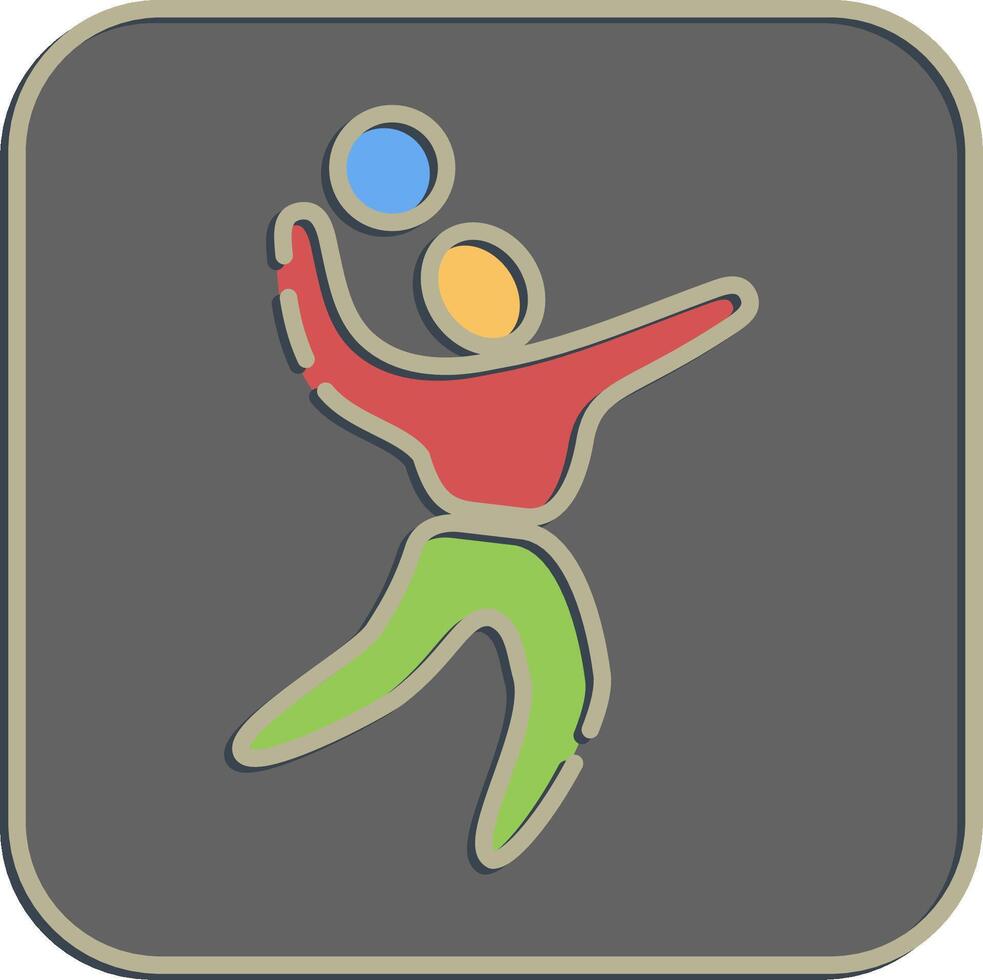 Icon volleyball. Olympics Sports elements. Icon in embossed style. vector