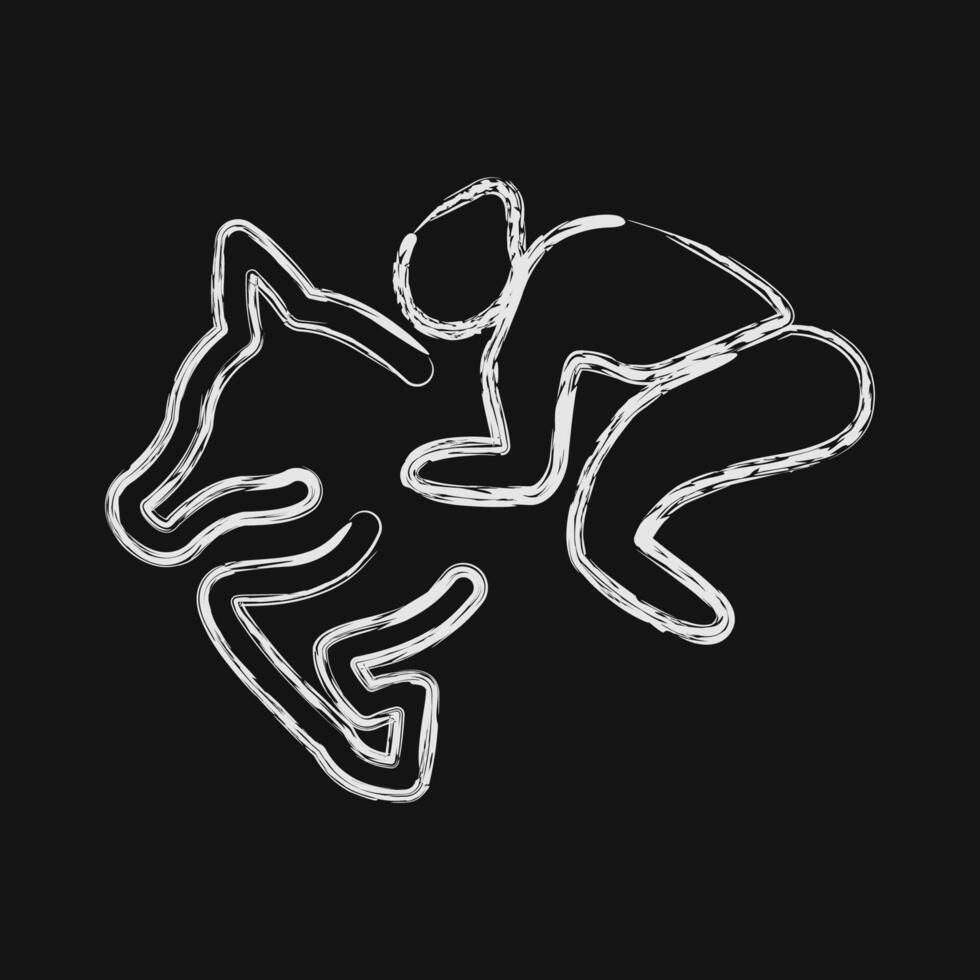 Icon equestrian. Olympics Sports elements. Icon in chalk style. vector