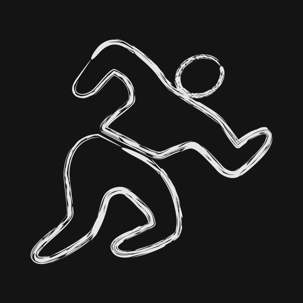 Icon run. Olympics Sports elements. Icon in chalk style. vector