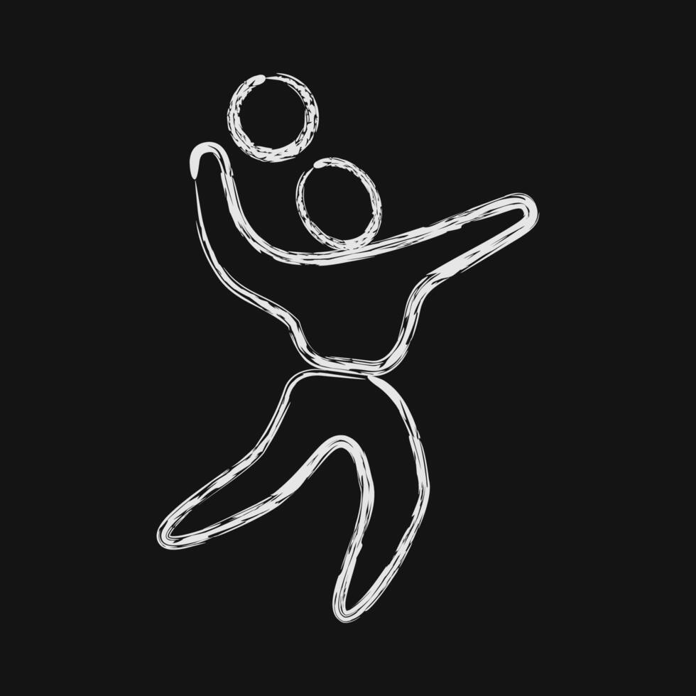 Icon volleyball. Olympics Sports elements. Icon in chalk style. vector