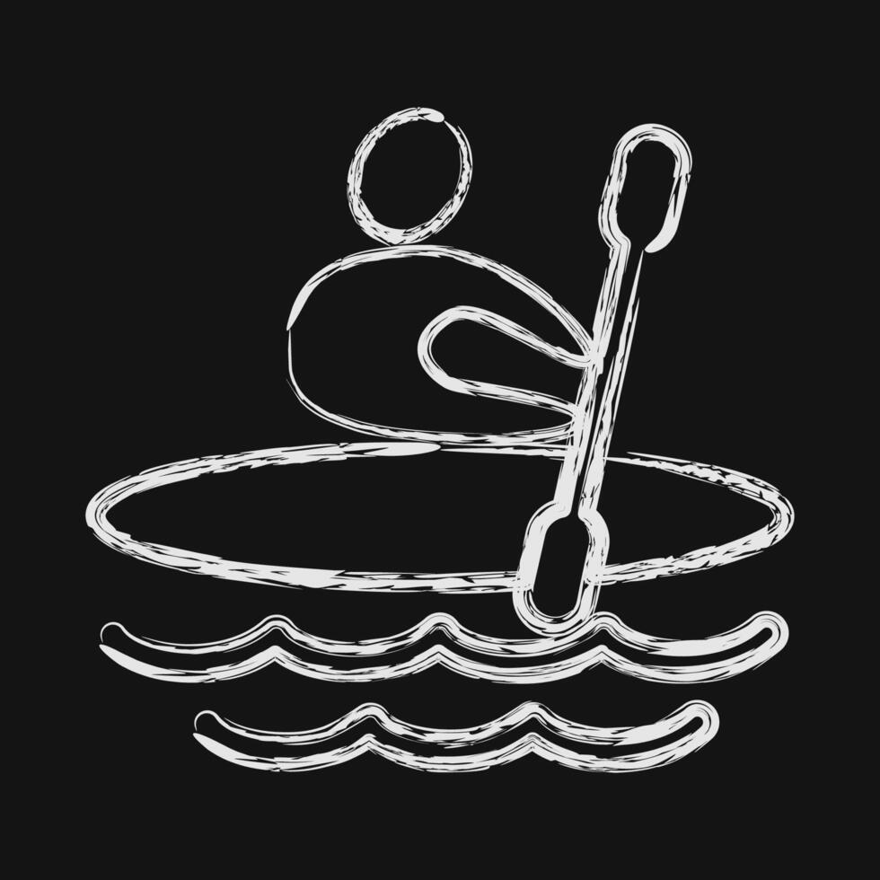 Icon rowing. Olympics Sports elements. Icon in chalk style. vector