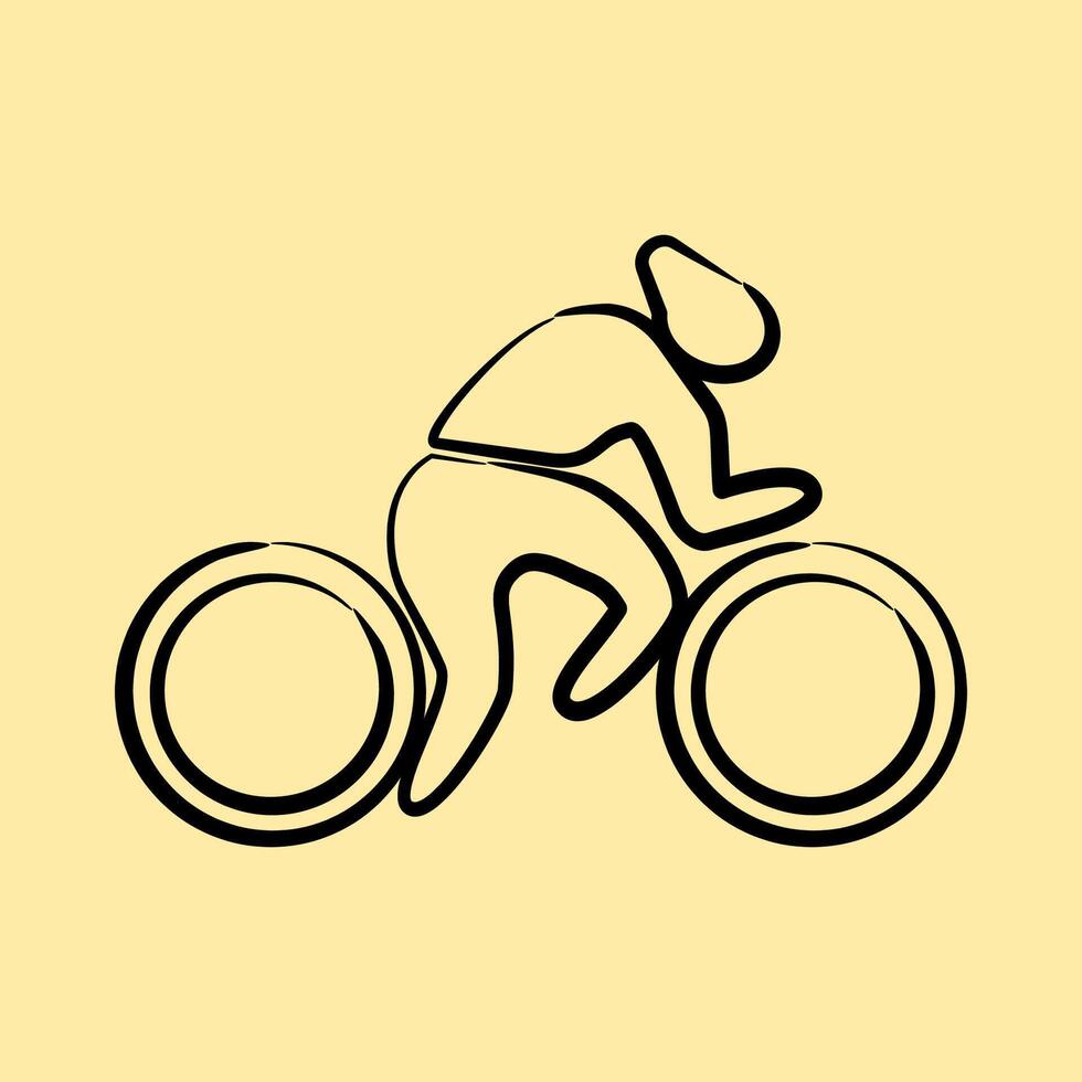 Icon bicycle. Olympics Sports elements. Icon in hand drawn style. vector