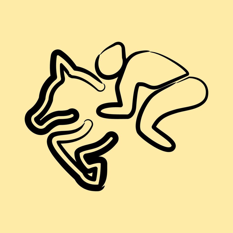 Icon equestrian. Olympics Sports elements. Icon in hand drawn style. vector