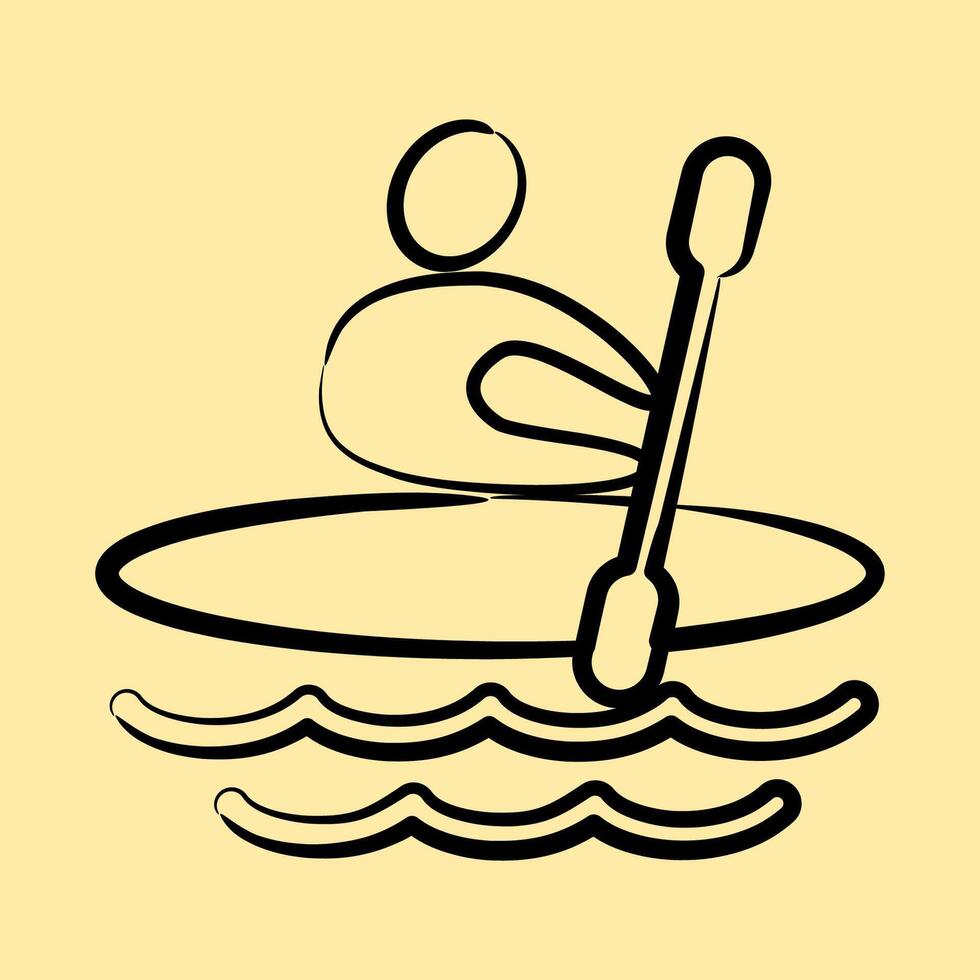 Icon rowing. Olympics Sports elements. Icon in hand drawn style. vector