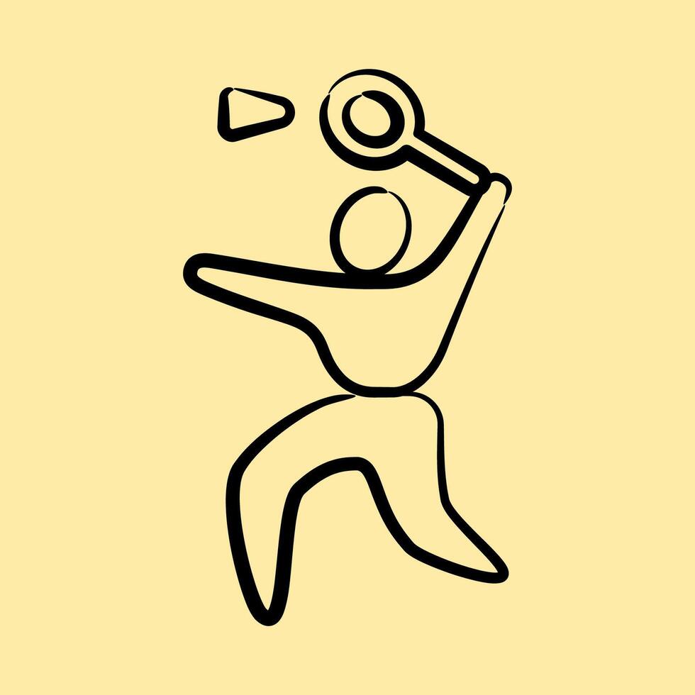 Icon badminton. Olympics Sports elements. Icon in hand drawn style. vector