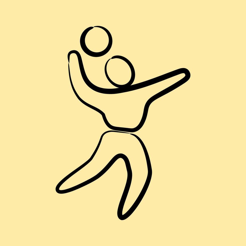 Icon volleyball. Olympics Sports elements. Icon in hand drawn style. vector