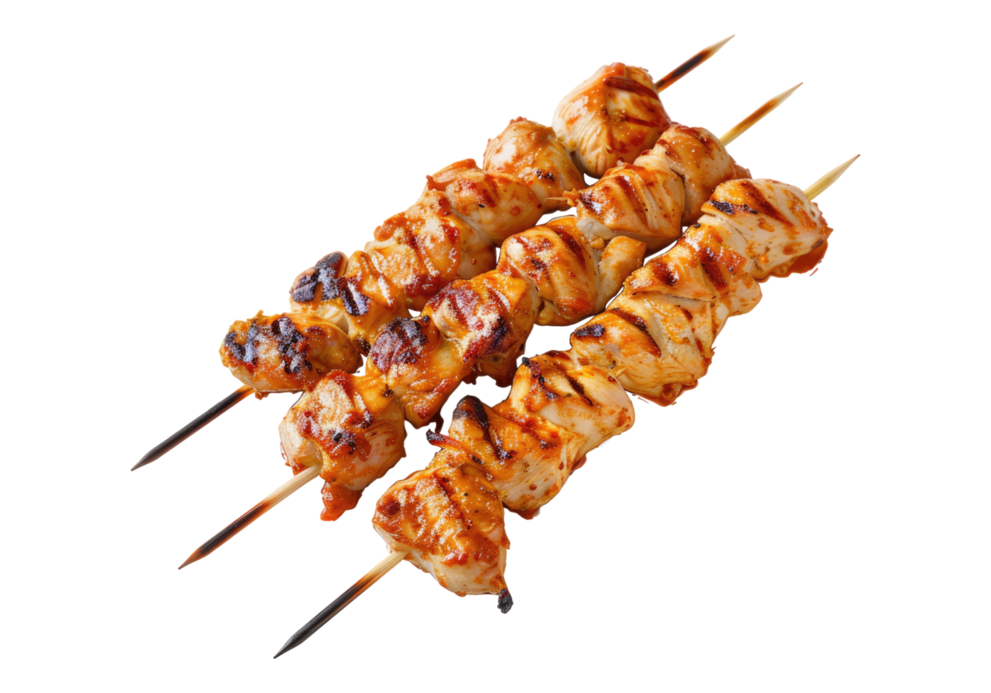 Chicken kebabs on skewers png
