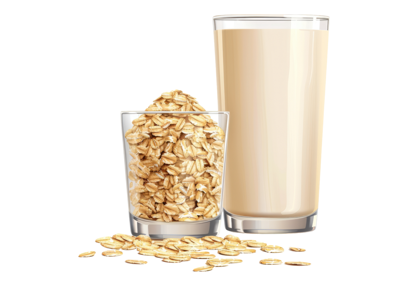 A glass of milk and oats png