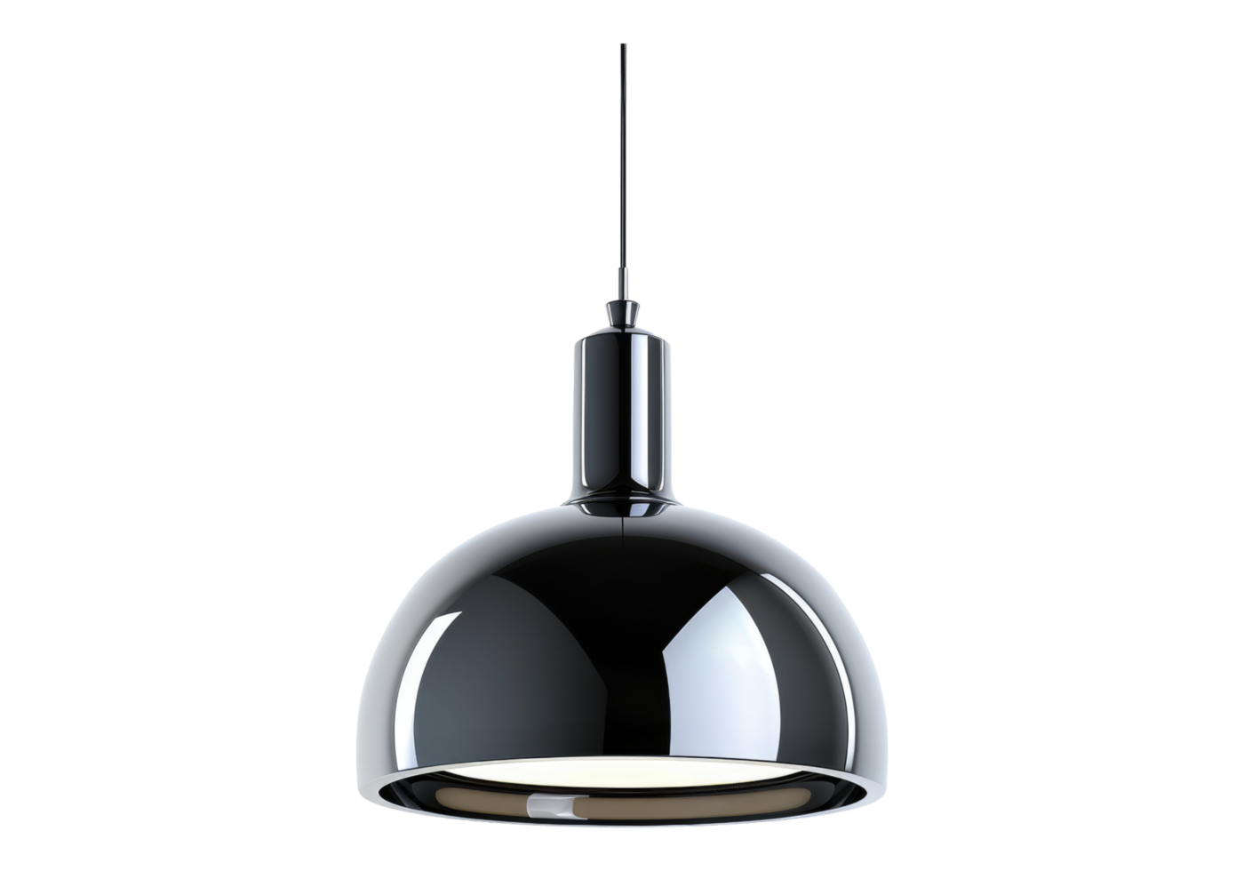 A black and white pendant light hanging from the ceiling png