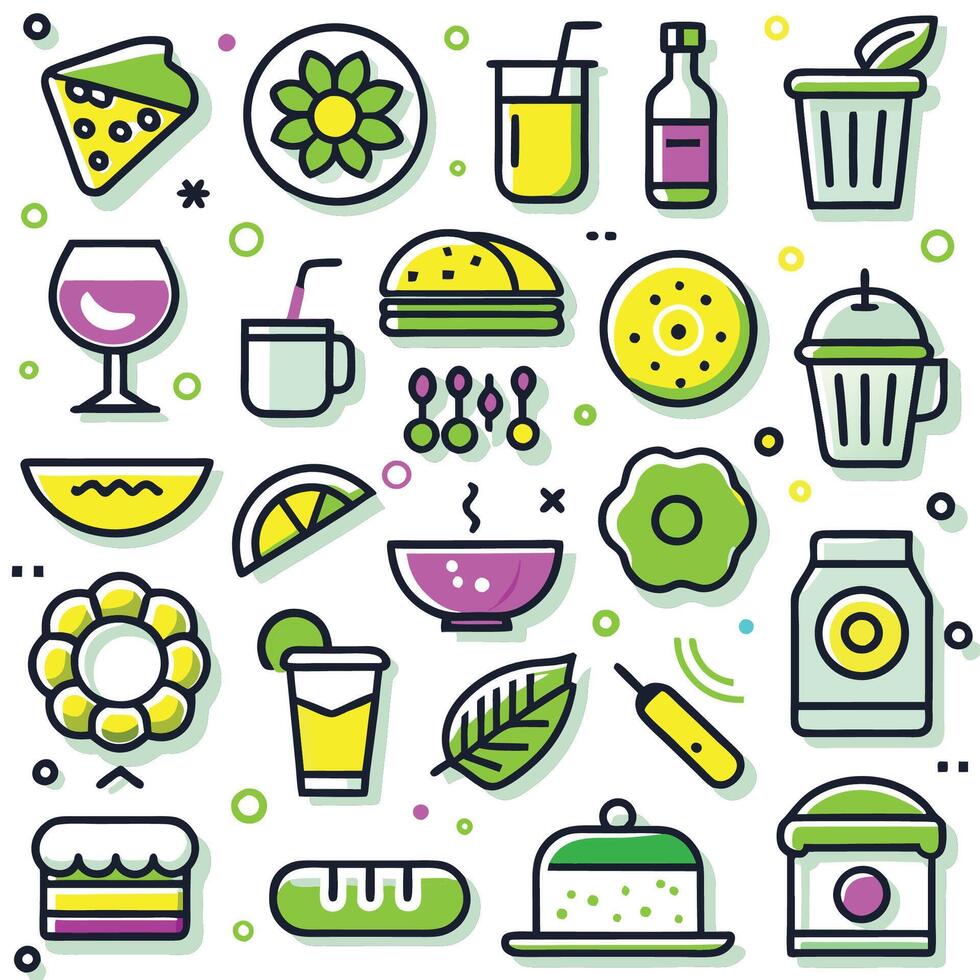 Assorted Food and Drink Icons vector