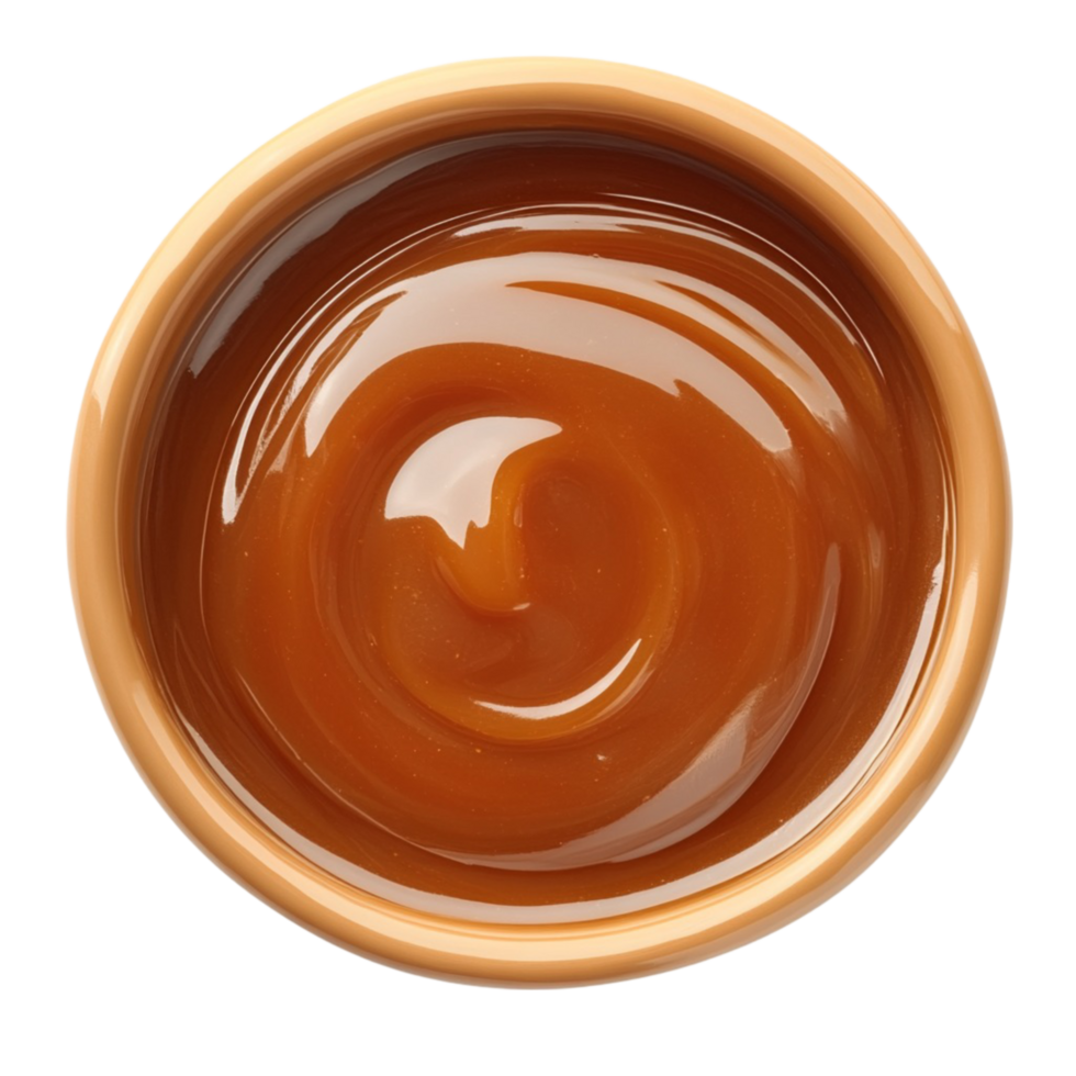A bowl of caramel sauce png