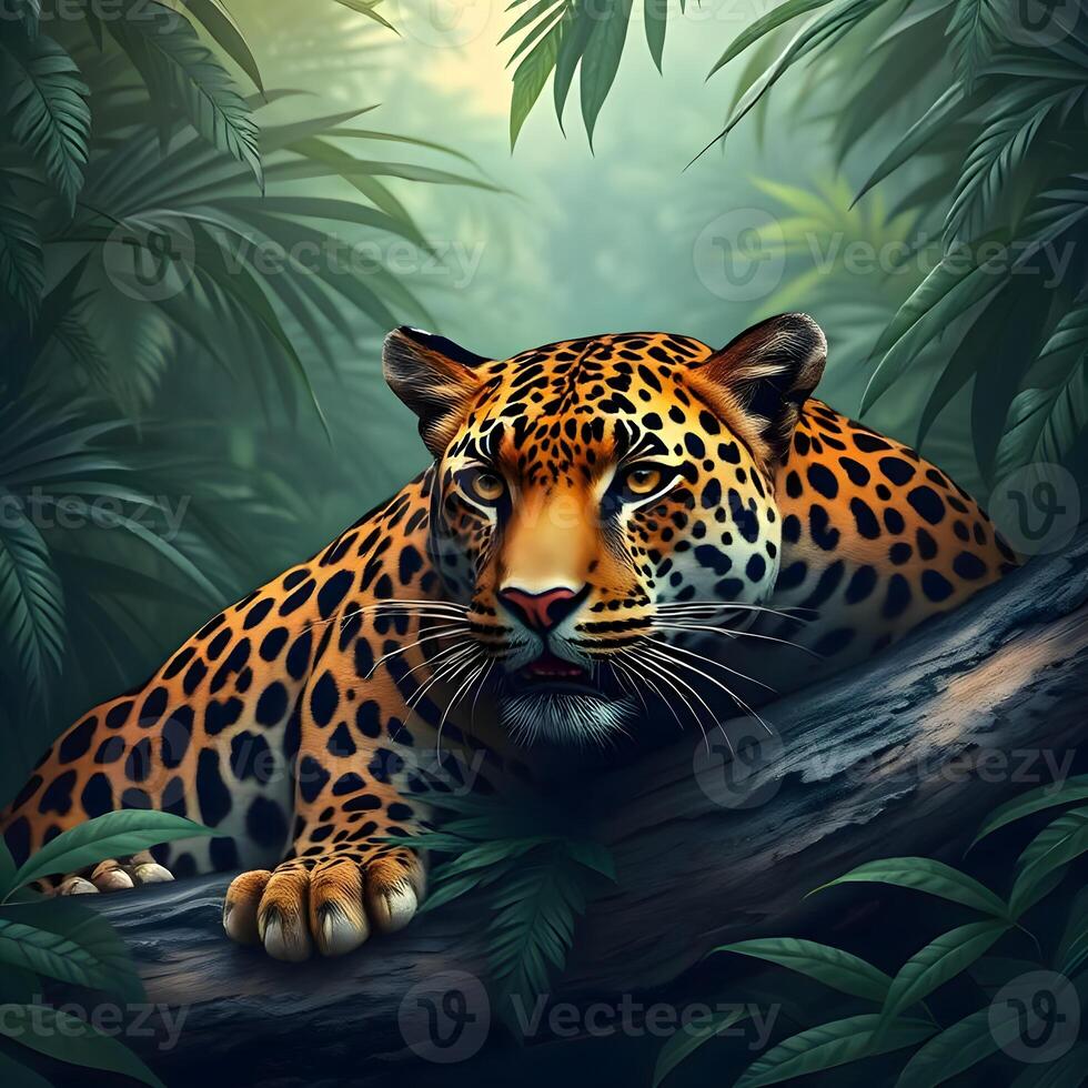 Jaguar in jungle wallpaper photo