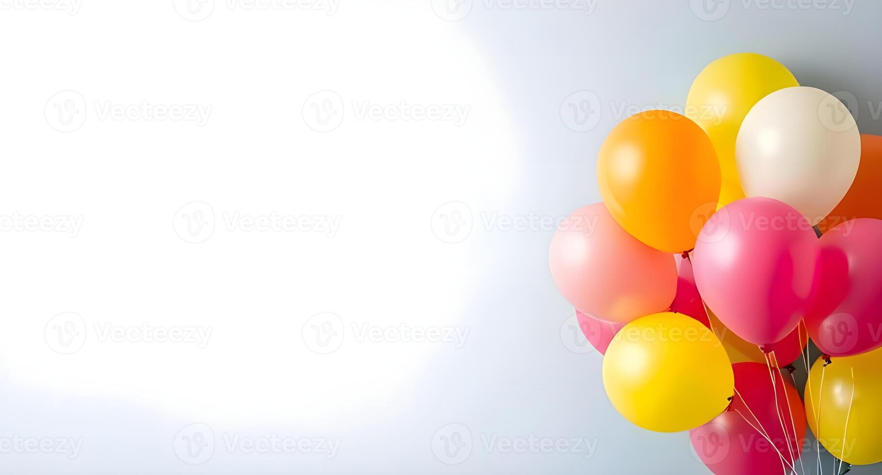 Colorful balloons on a white background photo