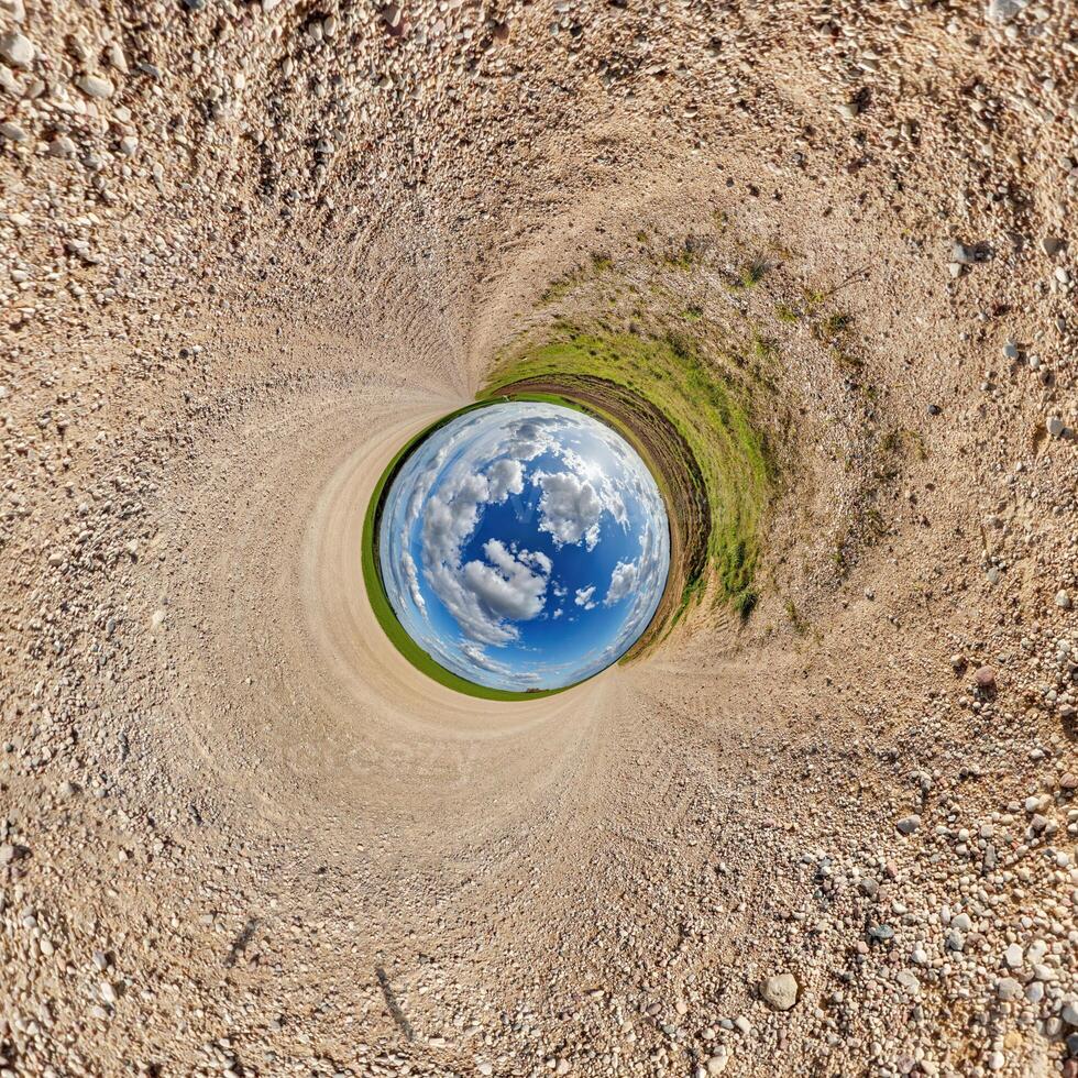 A view of the earth from inside a hole photo