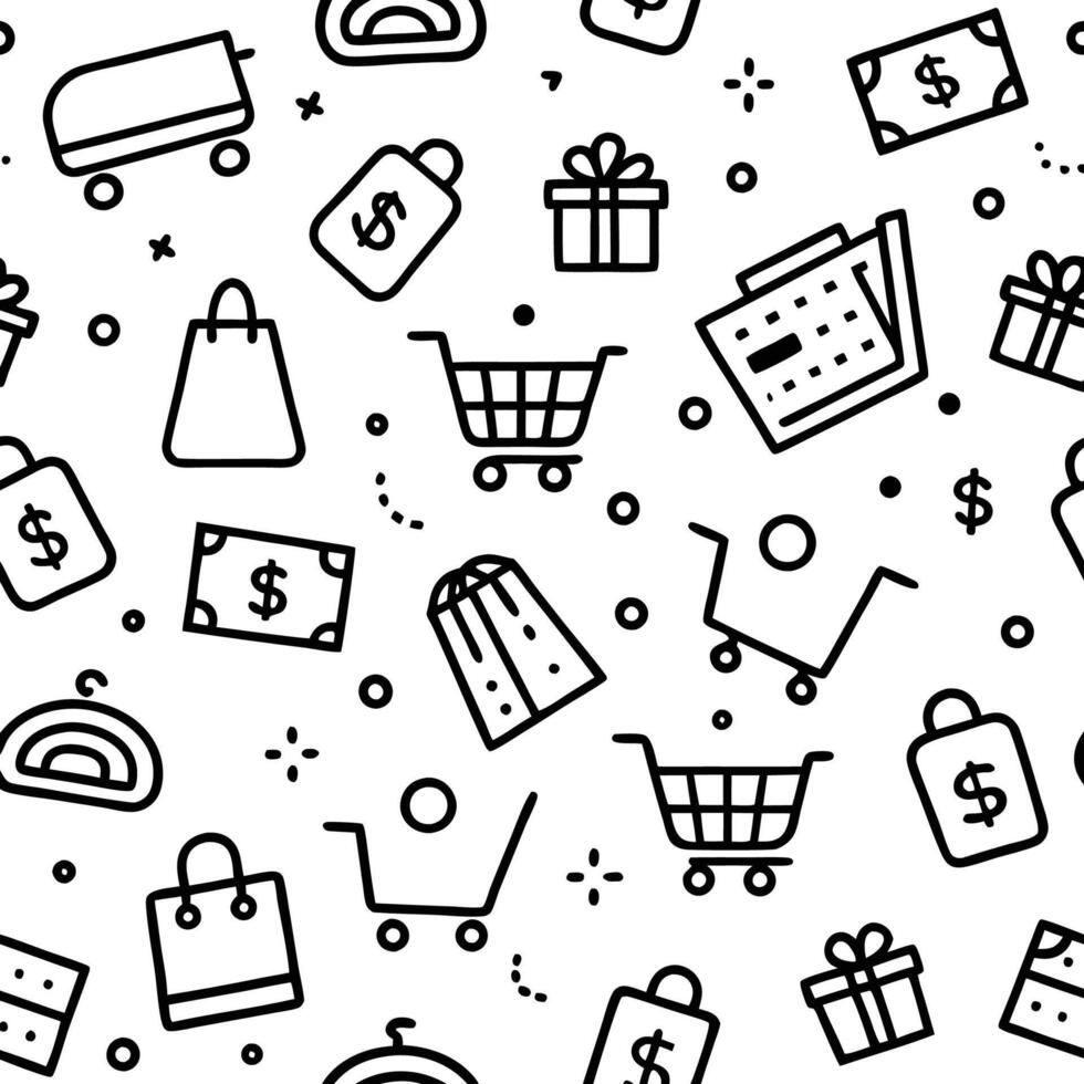 Shopping Seamless Pattern background vector