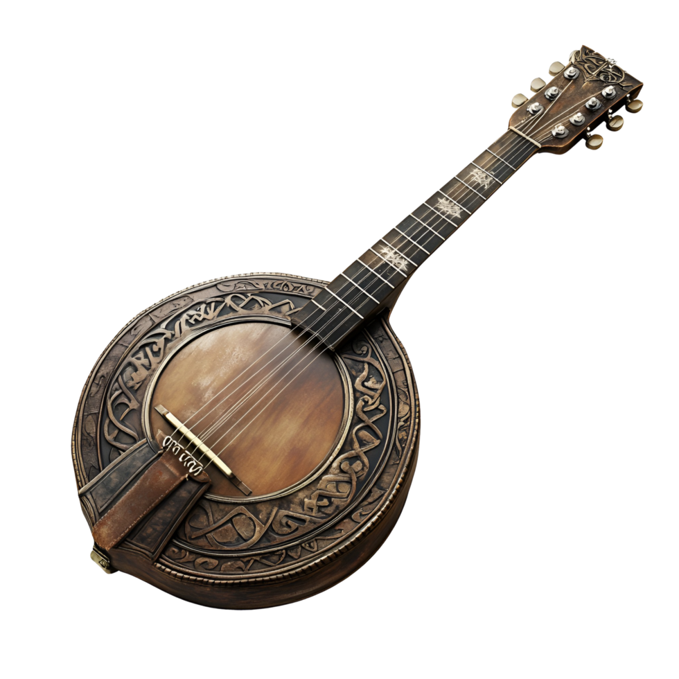 Elegant Banjo, Mandolin, And Guitar Trio Representing Folk And Acoustic Music Heritage png