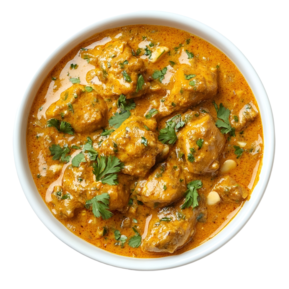 Traditional Chicken Curry Served In A Bowl With A Blend Of Fragrant Herbs And Spices png
