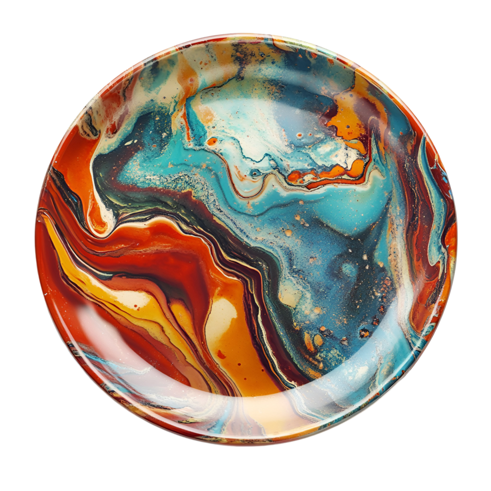 a plate with a colorful design on it png