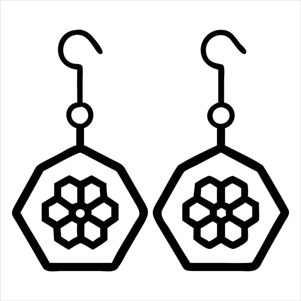 Geometric Earring Sublimation Design vector