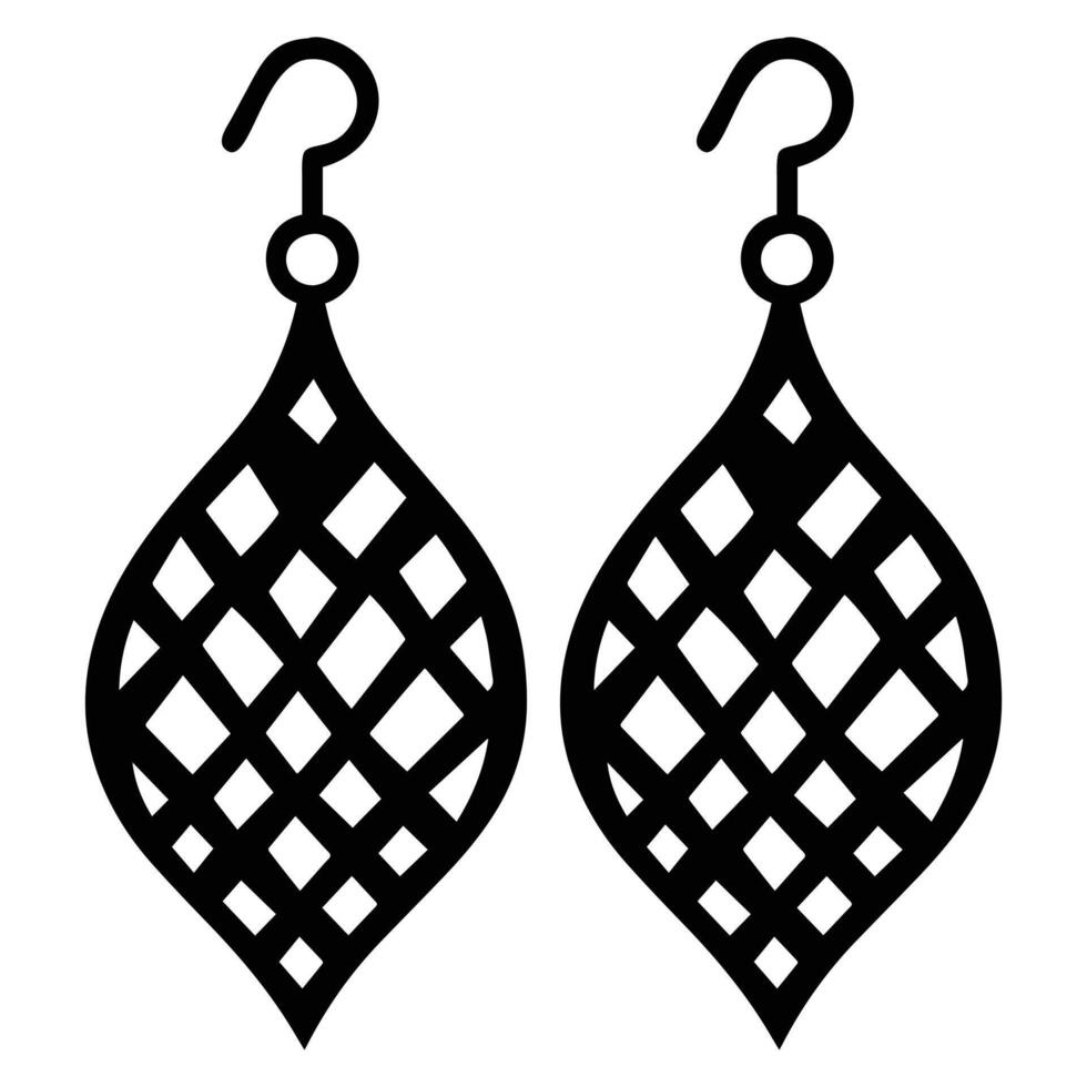 Sleek Earring Jewelry Design for Sublimation Art Print vector