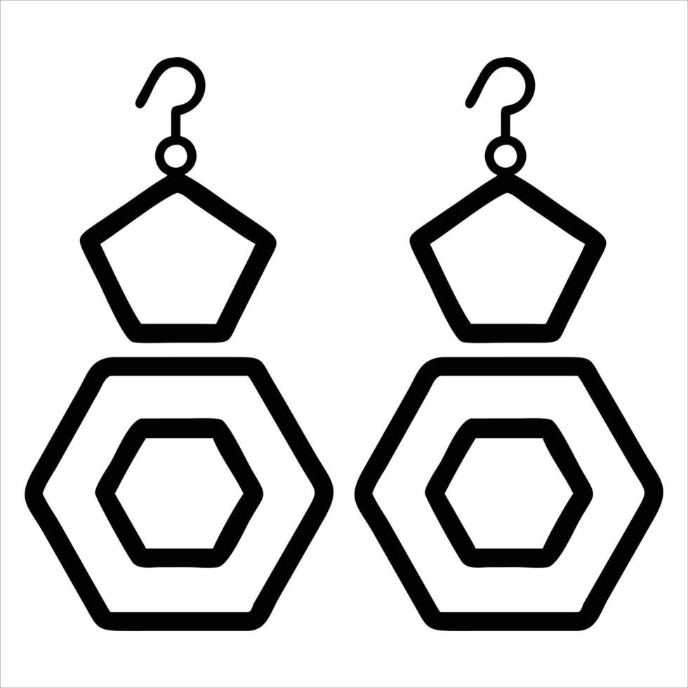 Fashionable Earring Jewelry Illustration for Sublimation vector