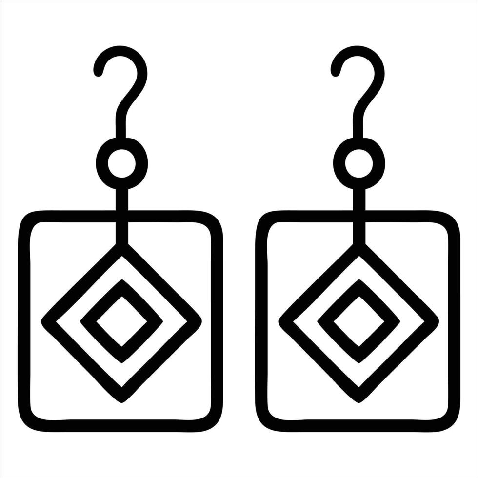 Abstract Geometric Earring Jewelry Illustration for Sublimation vector
