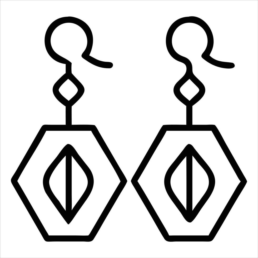 Dynamic Geometric Earrings Clipart for Fashion Art vector