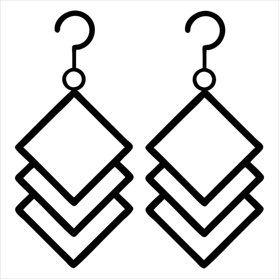 Geometric Earrings Design Clipart for Custom Artworks vector