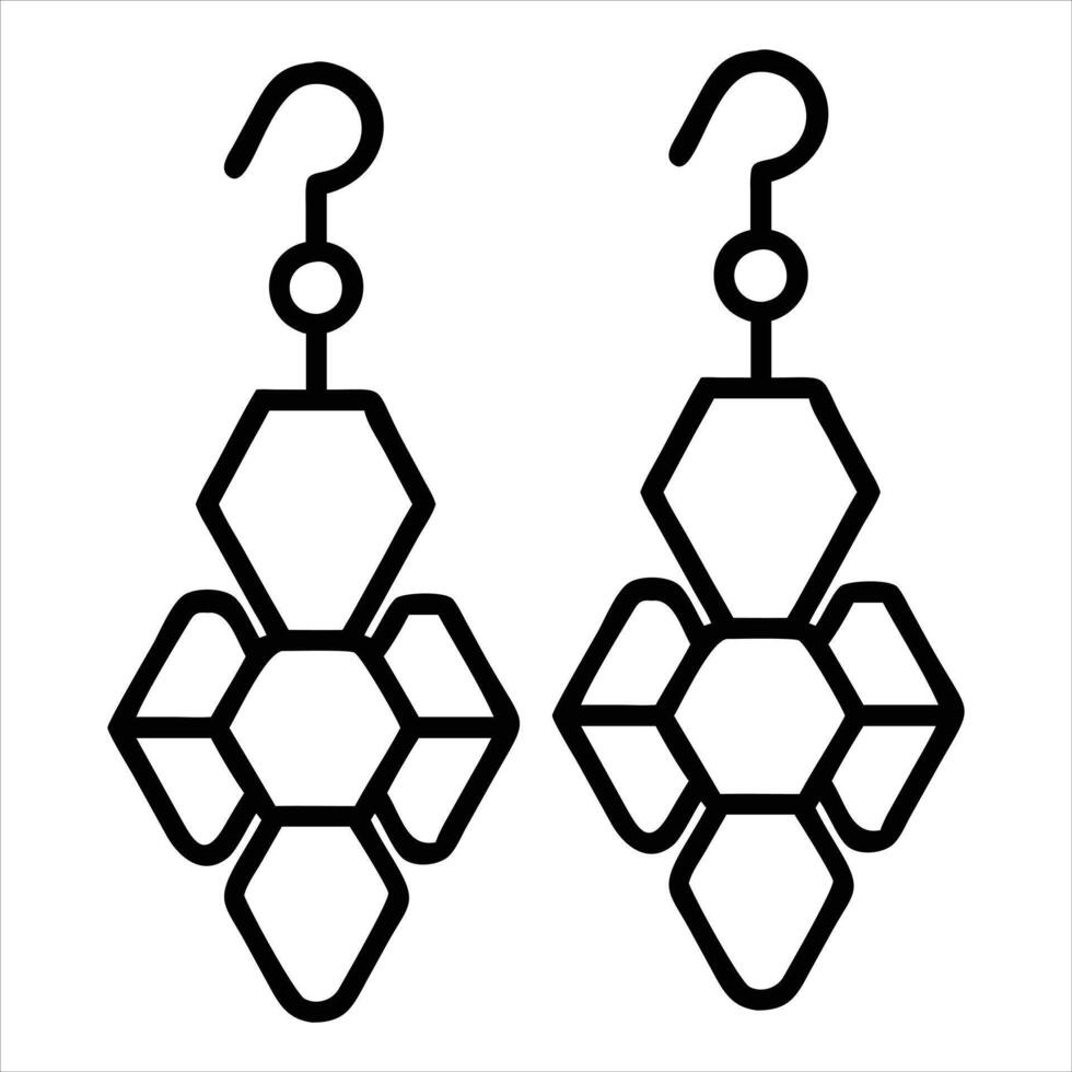 Chic Geometric Earrings Illustration for Jewelry Makers vector