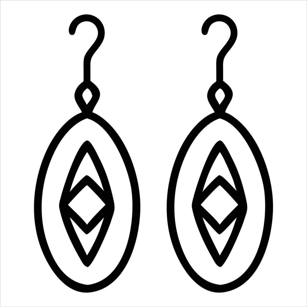 Geometric Earrings Clipart for Contemporary Design vector