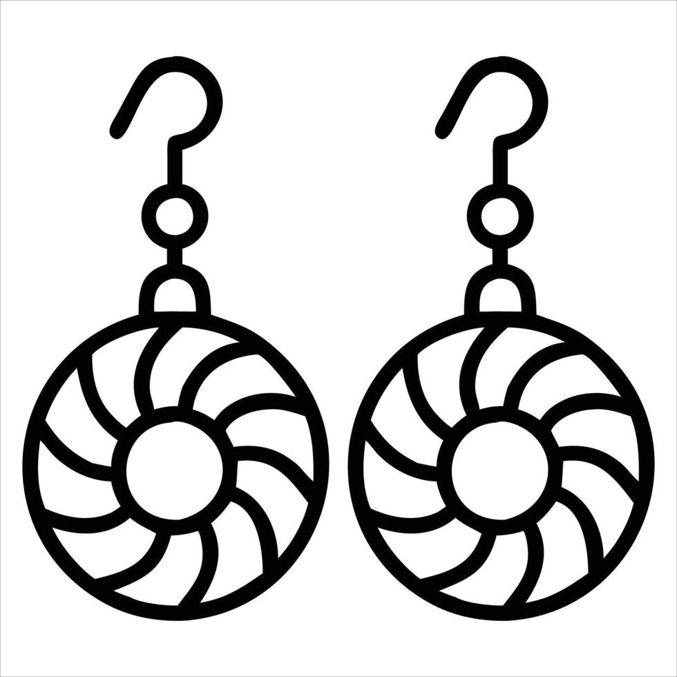 Artistic Geometric Earrings Digital Clipart Design vector