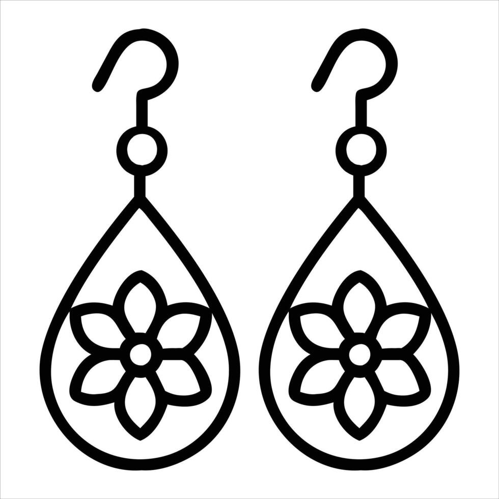 Elegant Geometric Earrings Illustration for Visual Art vector