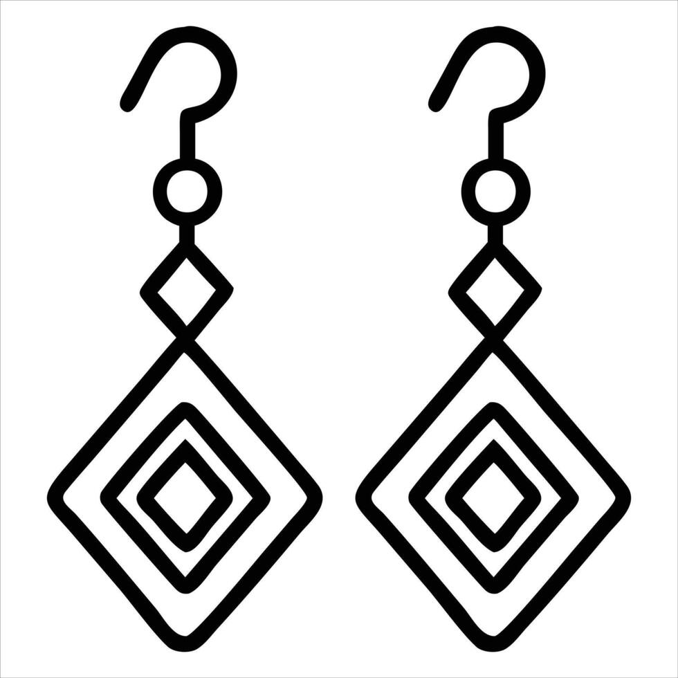 Abstract Geometric Earrings Digital Clipart Artwork vector