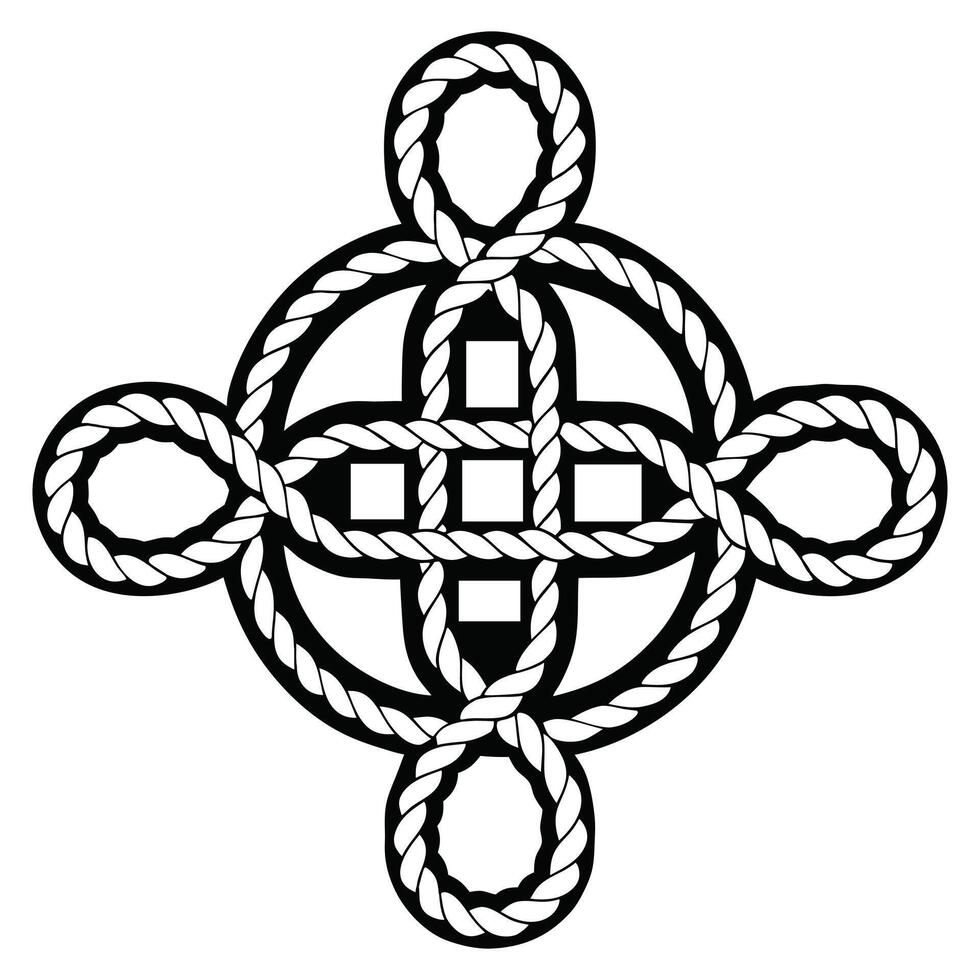 Rope Clipart Design Featuring Nautical Knot Art vector