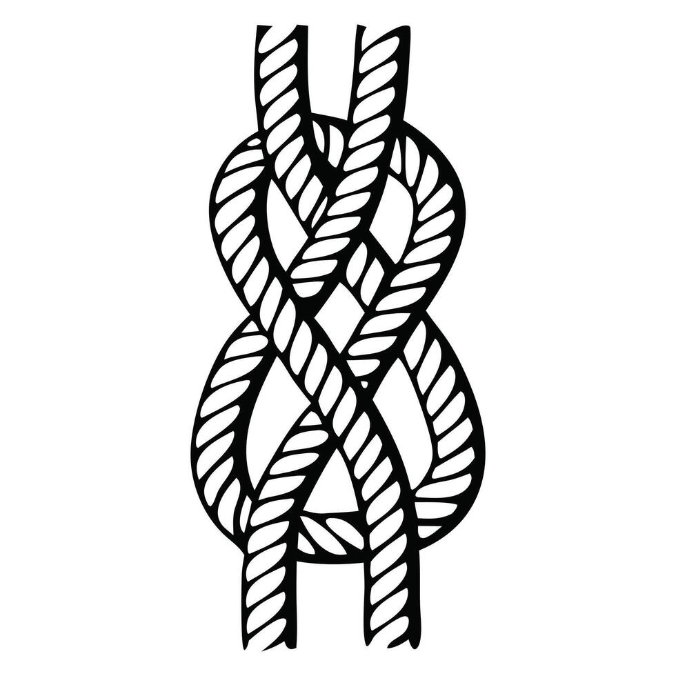 Creative Rope Art Featuring Nautical Knot Illustration vector