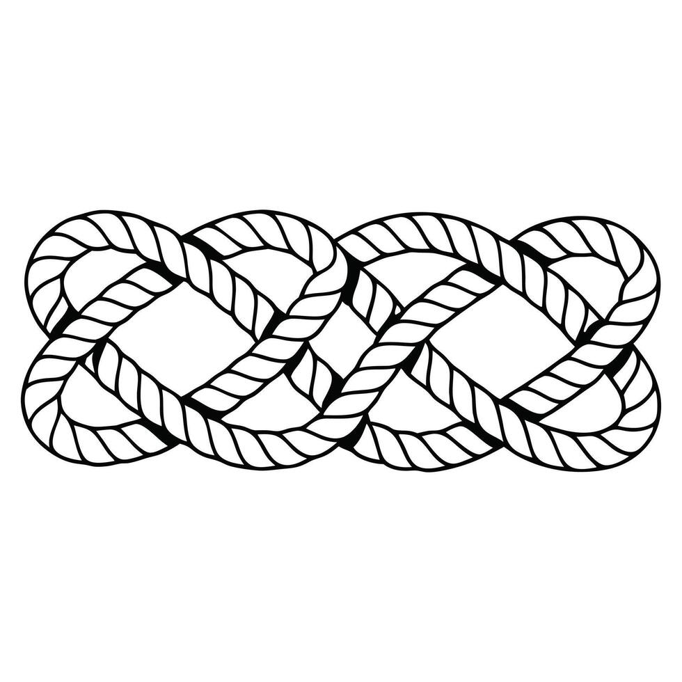 Detailed Nautical Knot Clipart Design for Rope Art vector