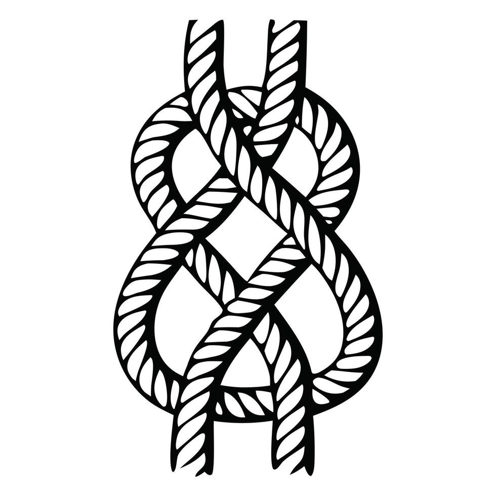 Creative Nautical Knot Design for Rope Clipart Use vector