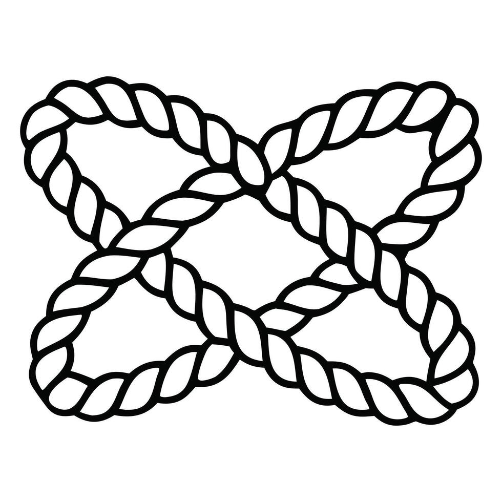 Elegant Rope Clipart with Nautical Knot Illustration vector