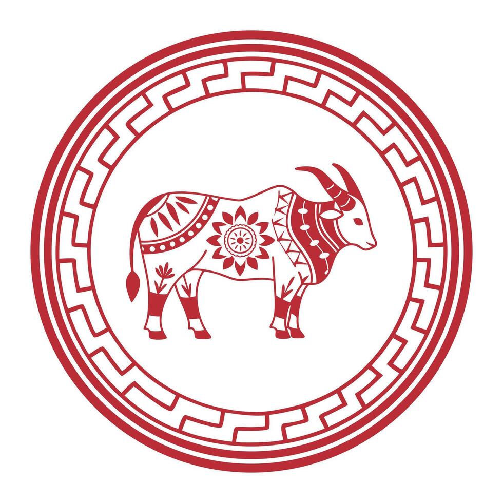 Chinese Culture Design Featuring Zodiac Signs Illustration vector