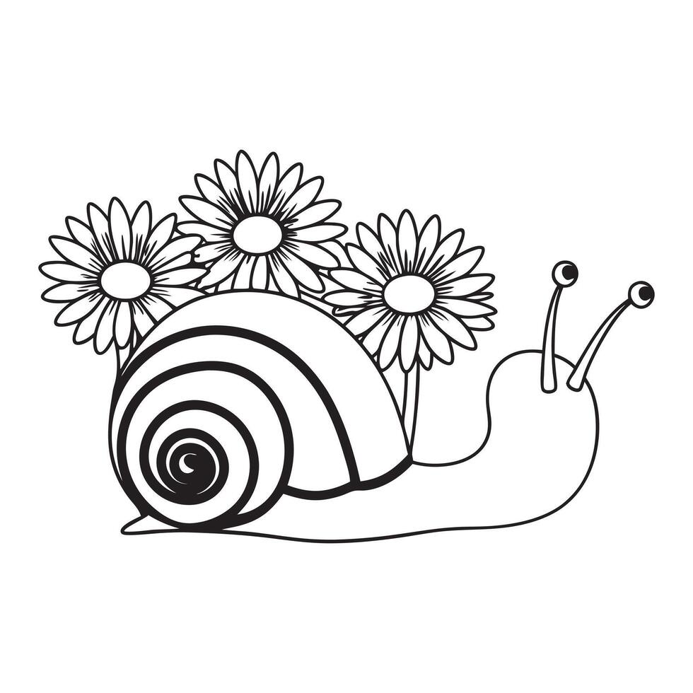 Creative Snail with Floral Design for Sublimation Art vector
