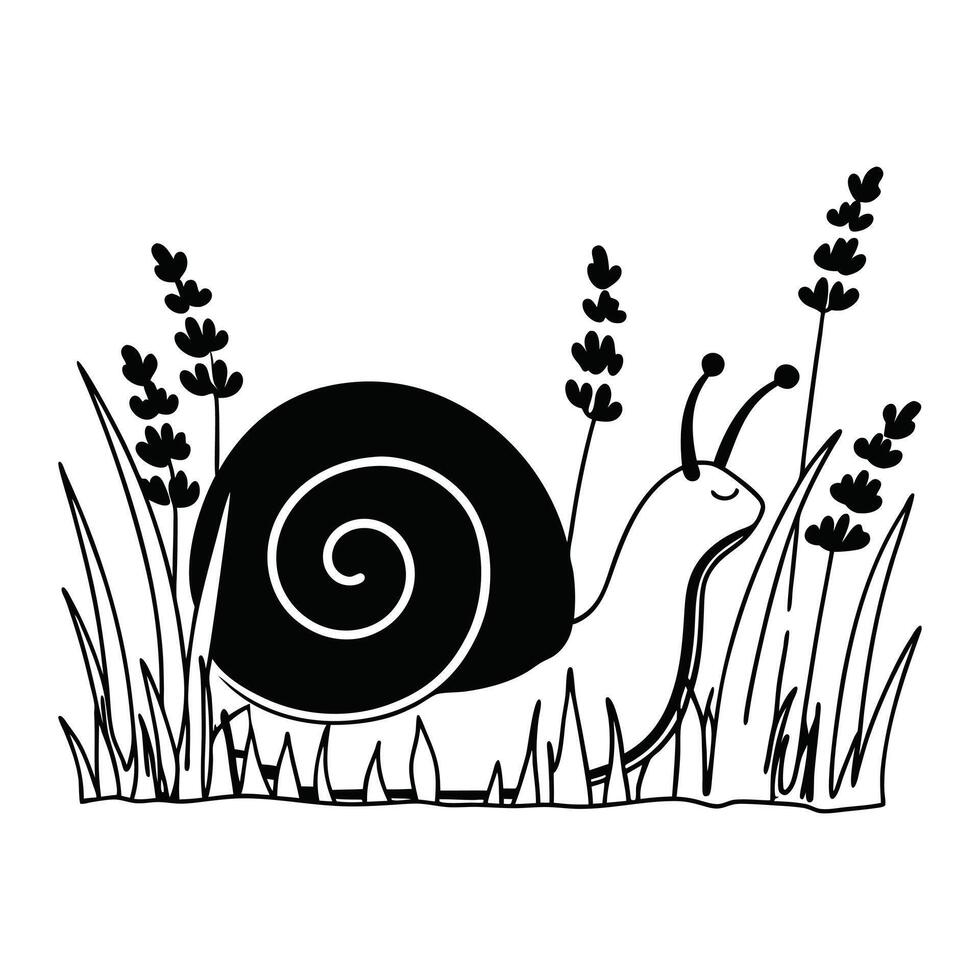 Snail Animal Illustration with Floral Art for Sublimation vector