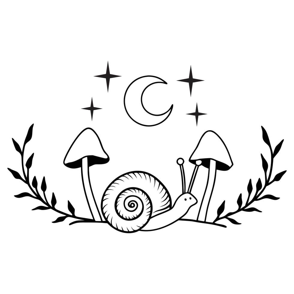 Whimsical Snail Animal Design for Creative Work vector