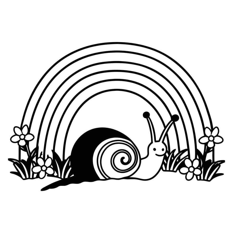 Snail and Floral Illustration for Sublimation Print Designs vector