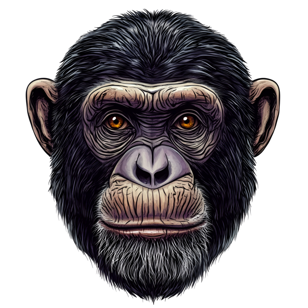 Detailed 3D Render Of A Chimpanzee Expressing Playful And Curious Behavior Isolated png