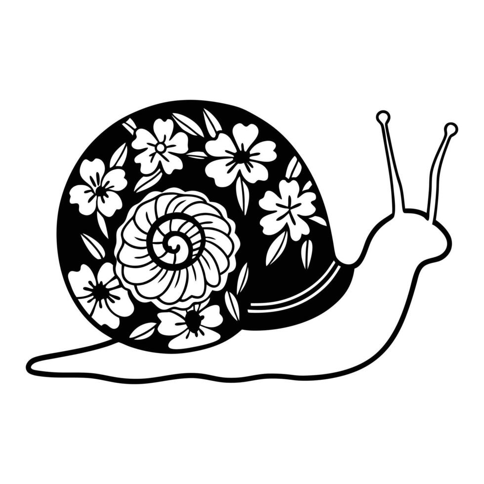Floral Snail Animal Design for Sublimation Creations vector